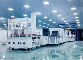 Assembly line for residential battery packs, AC/DC inverters, and battery strings at our European hub